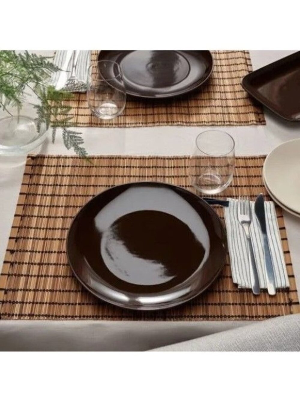 Ikea FÄRGKLAR plate set polished brown, 26 cm, 4 pack NWT Maria Vinka Everyday
